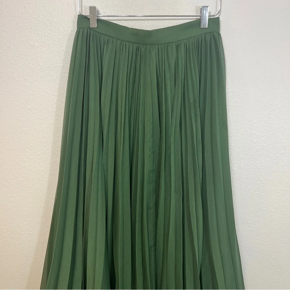 ANTHROPOLOGIE PANKAJ & NADHI pleated maxi skirt green - Picture 3 of 8